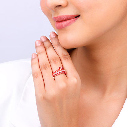 Rose Gold Wavy Love Ring