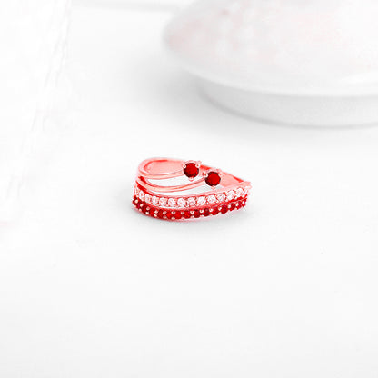 Rose Gold Wavy Love Ring