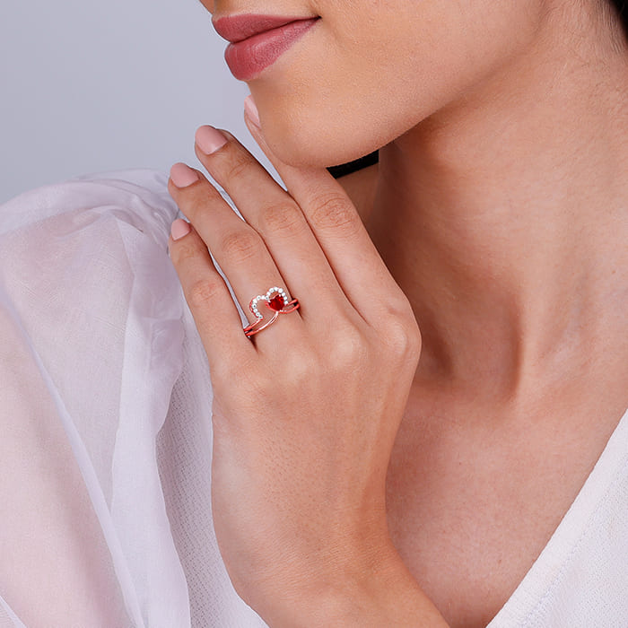 Rose Gold Lover's Arch Stack Rings