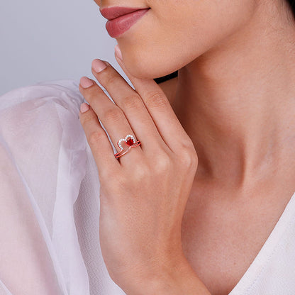 Rose Gold Lover's Arch Stack Rings