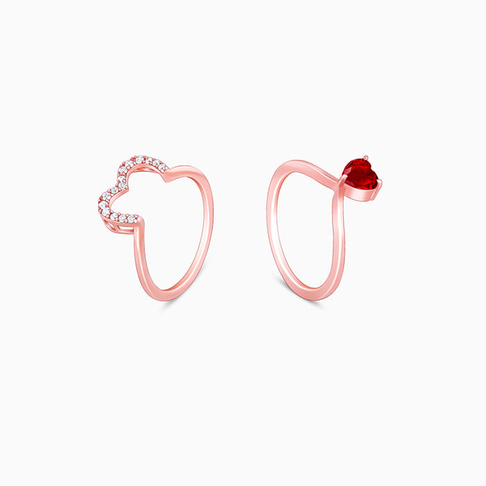Rose Gold Lover's Arch Stack Rings