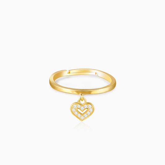 Golden Paradise Heart Ring