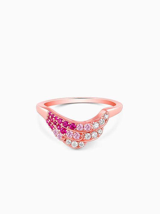 Rose Gold Feathered Love Ring