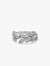 Silver Zircon Leaf Ring