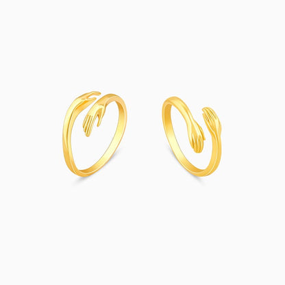 Golden Hug Me Beautiful Couple Rings