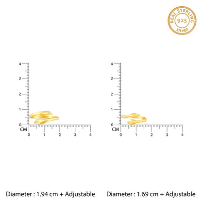 Golden Hug Me Beautiful Couple Rings size