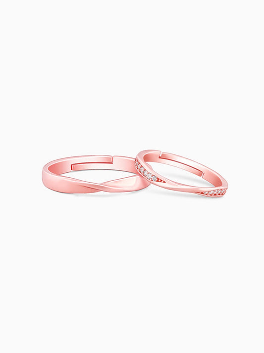 Rose Gold Mobius Couple Rings