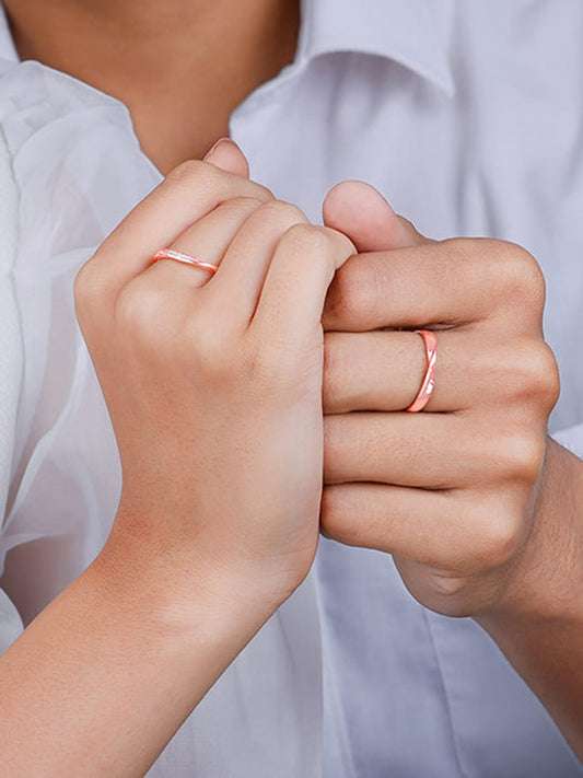 Rose Gold Mobius Couple Rings