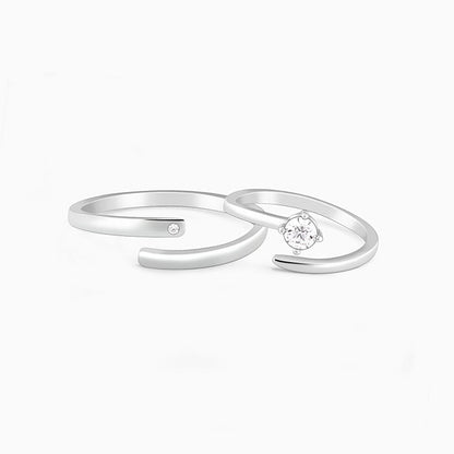 Silver Better TWOgether Couple Rings
