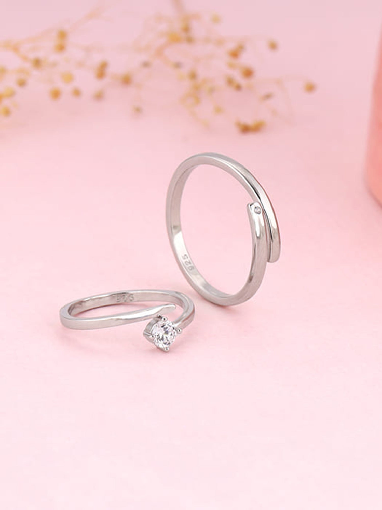 Silver Better TWOgether Couple Rings