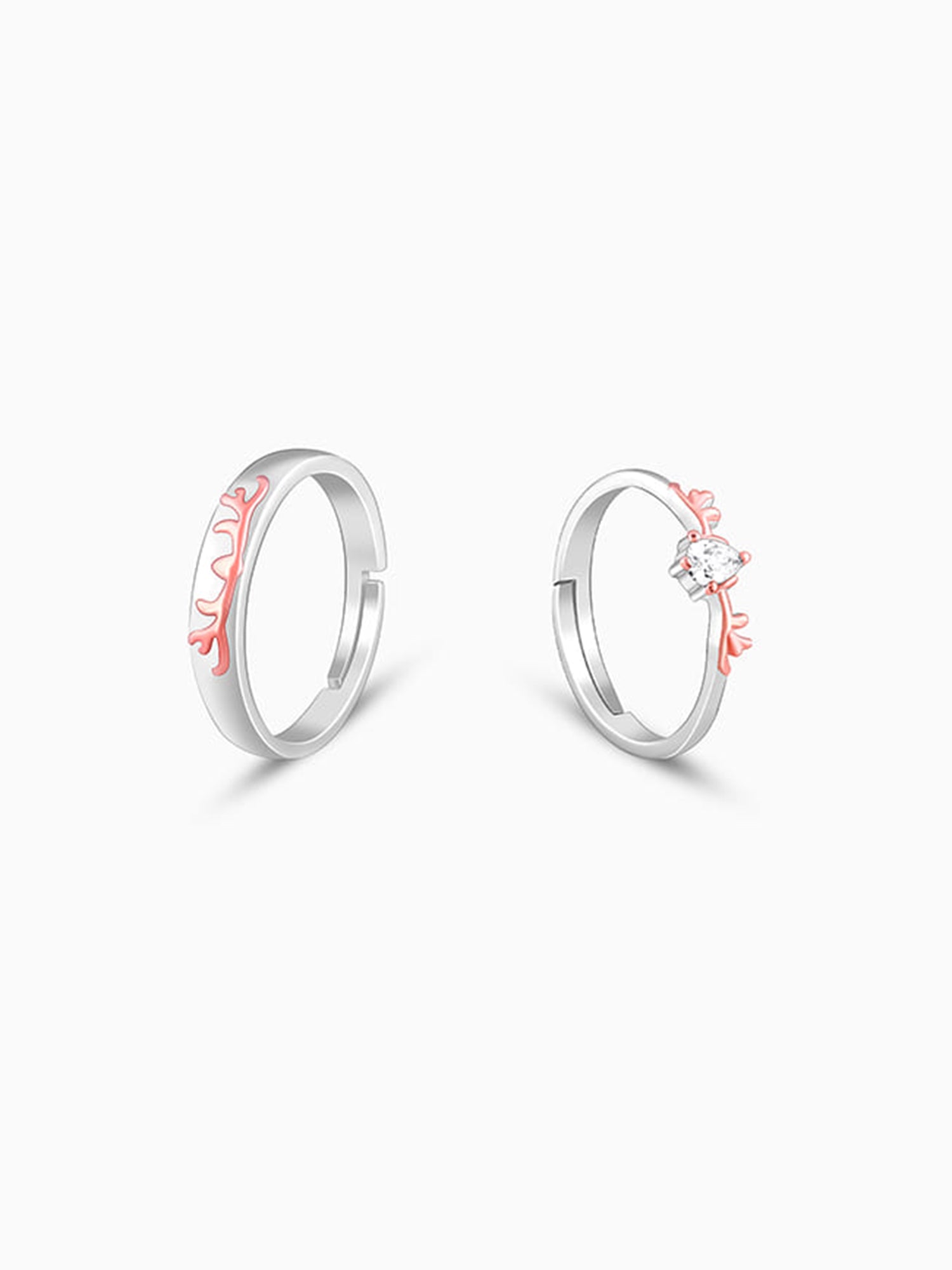 Dual Tone Gold Deer Couple Rings