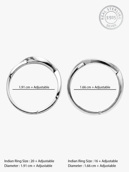 Silver Zirconia Twist Couple Bands