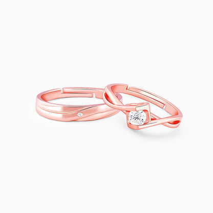 Rose Gold Two As One Couple Rings