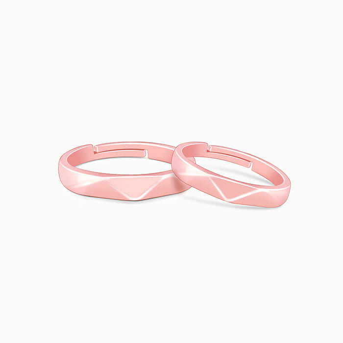 Rose Gold Geometric Couple Bands