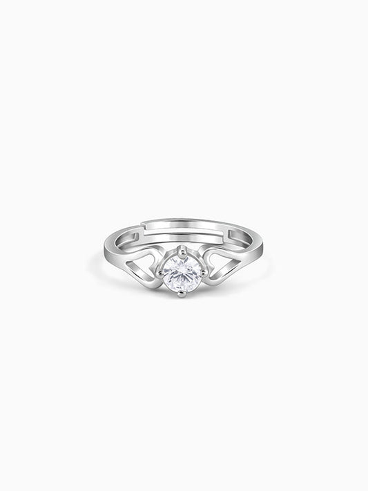 Silver Heartlock Ring