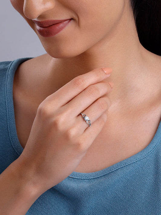 Silver Heartlock Ring
