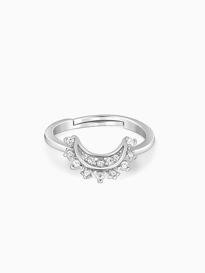 Silver See The Moon Ring