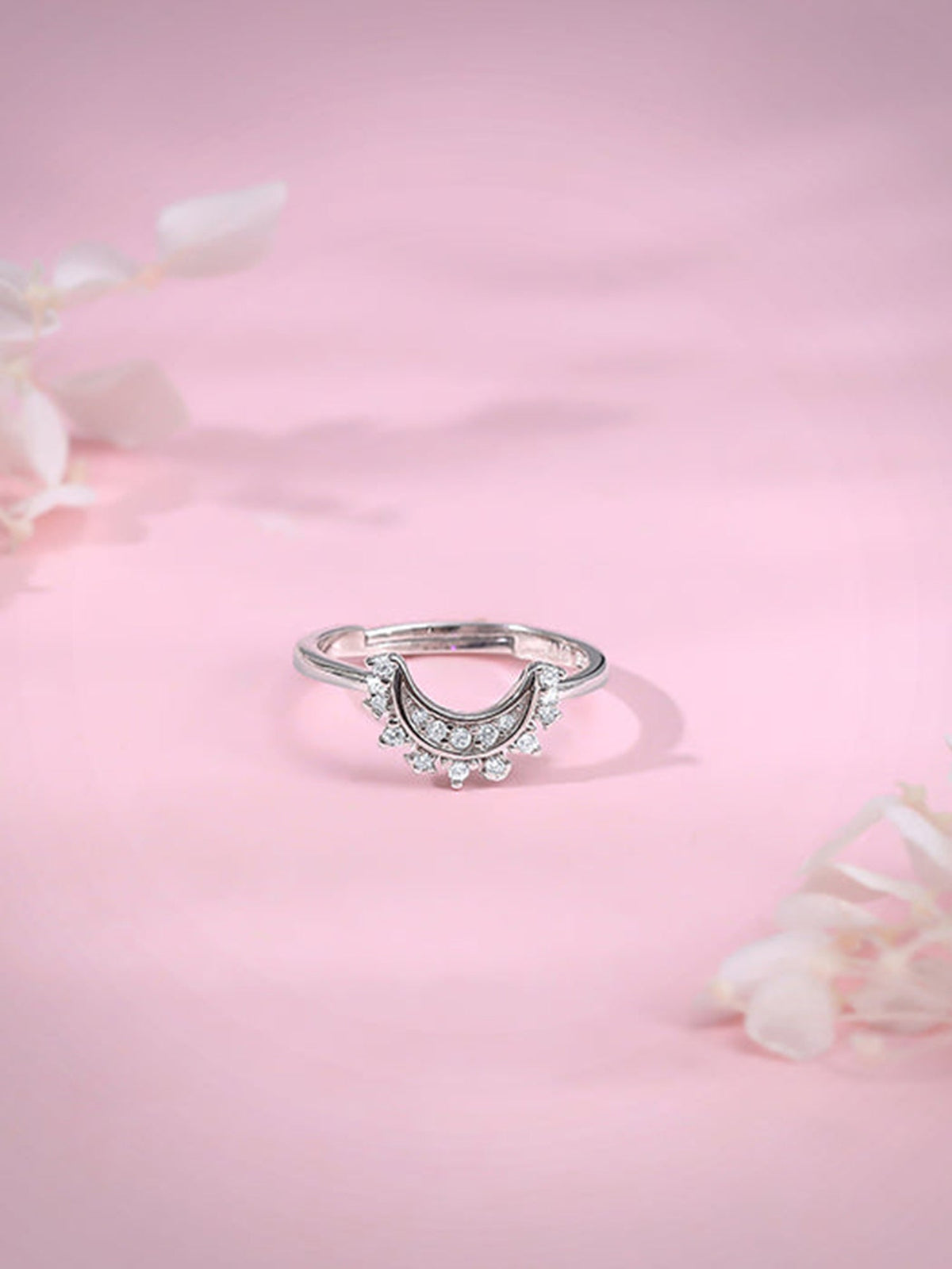 Silver See The Moon Ring