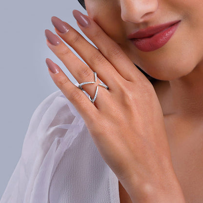 Silver Celestial Cocktail Ring