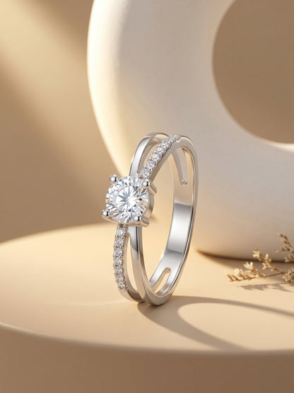 Silver Glittering Ring