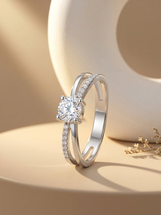 Silver Glittering Ring