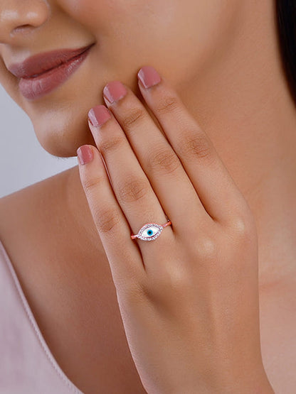 Rose Gold Evil Eye Ring