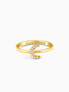 Golden Crescent Zircon Ring