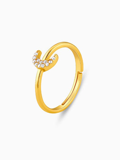 Golden Crescent Zircon Ring