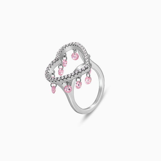 Silver Love In Charm Ring