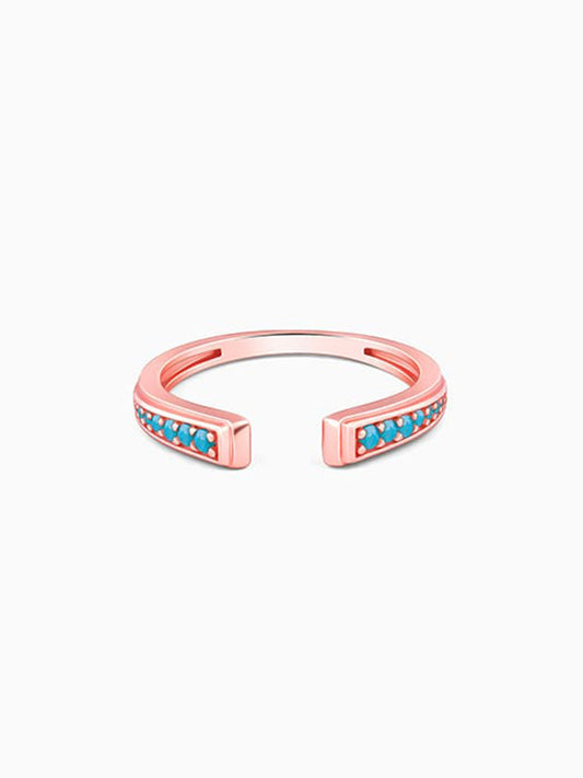 Rose Gold Robin Blue Ring