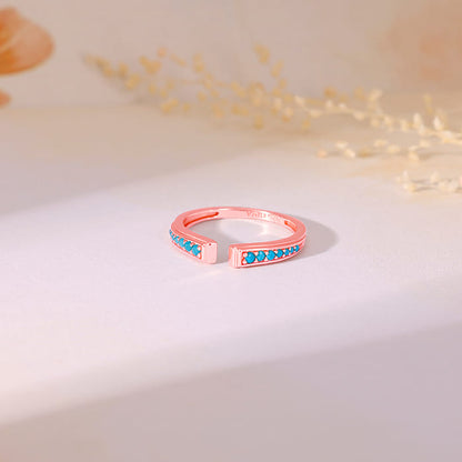 Rose Gold Robin Blue Ring