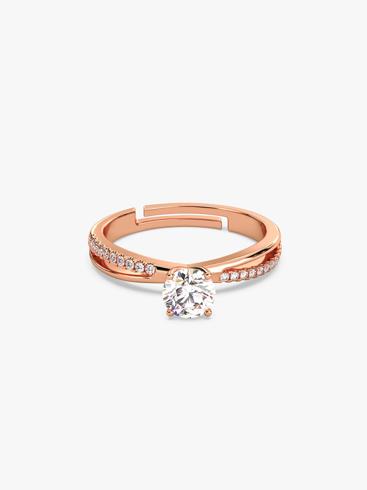 Rose Gold Zircon Layered Ring