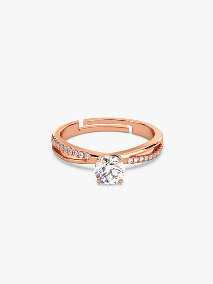 Rose Gold Zircon Layered Ring