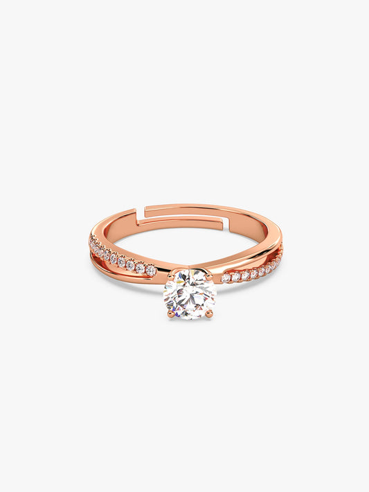 Rose Gold Zircon Layered Ring