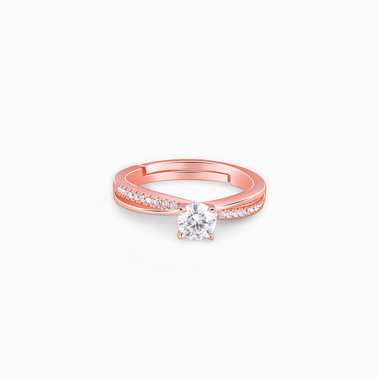 Rose Gold Zircon Layered Ring