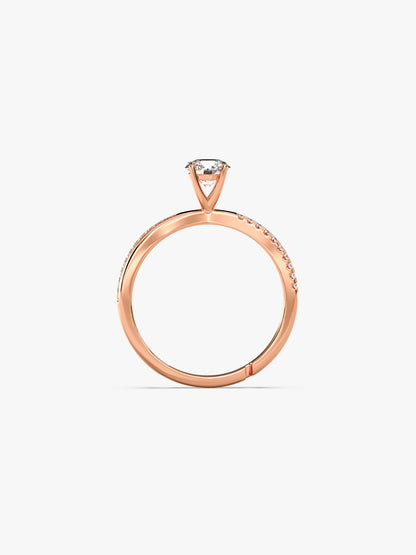 Rose Gold Zircon Layered Ring