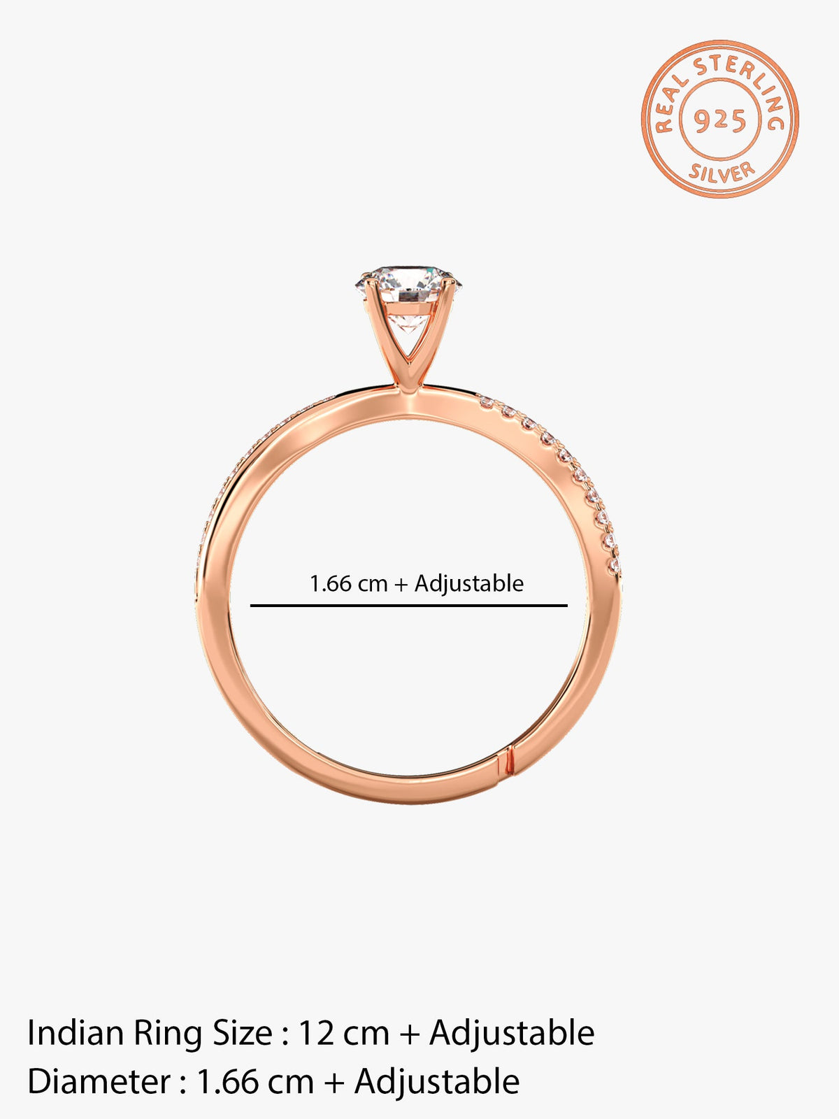 Rose Gold Zircon Layered Ring