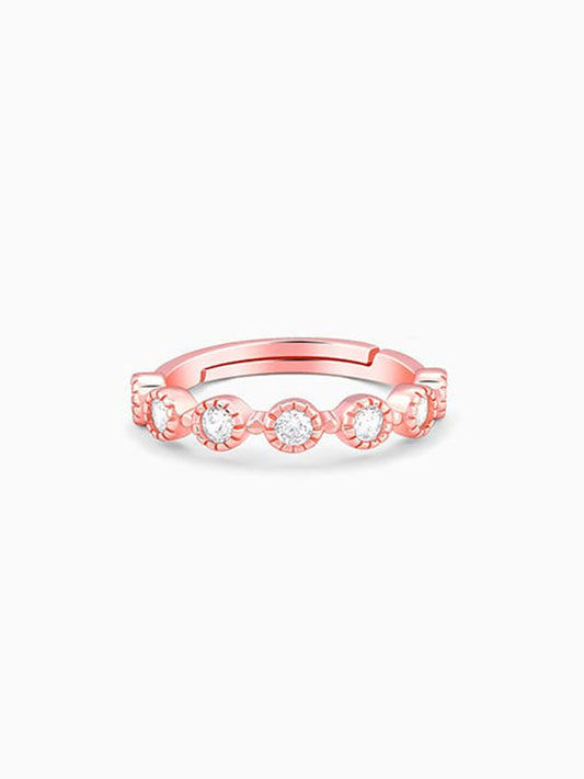 Rose Gold Zircon Melange Ring (Size 12)