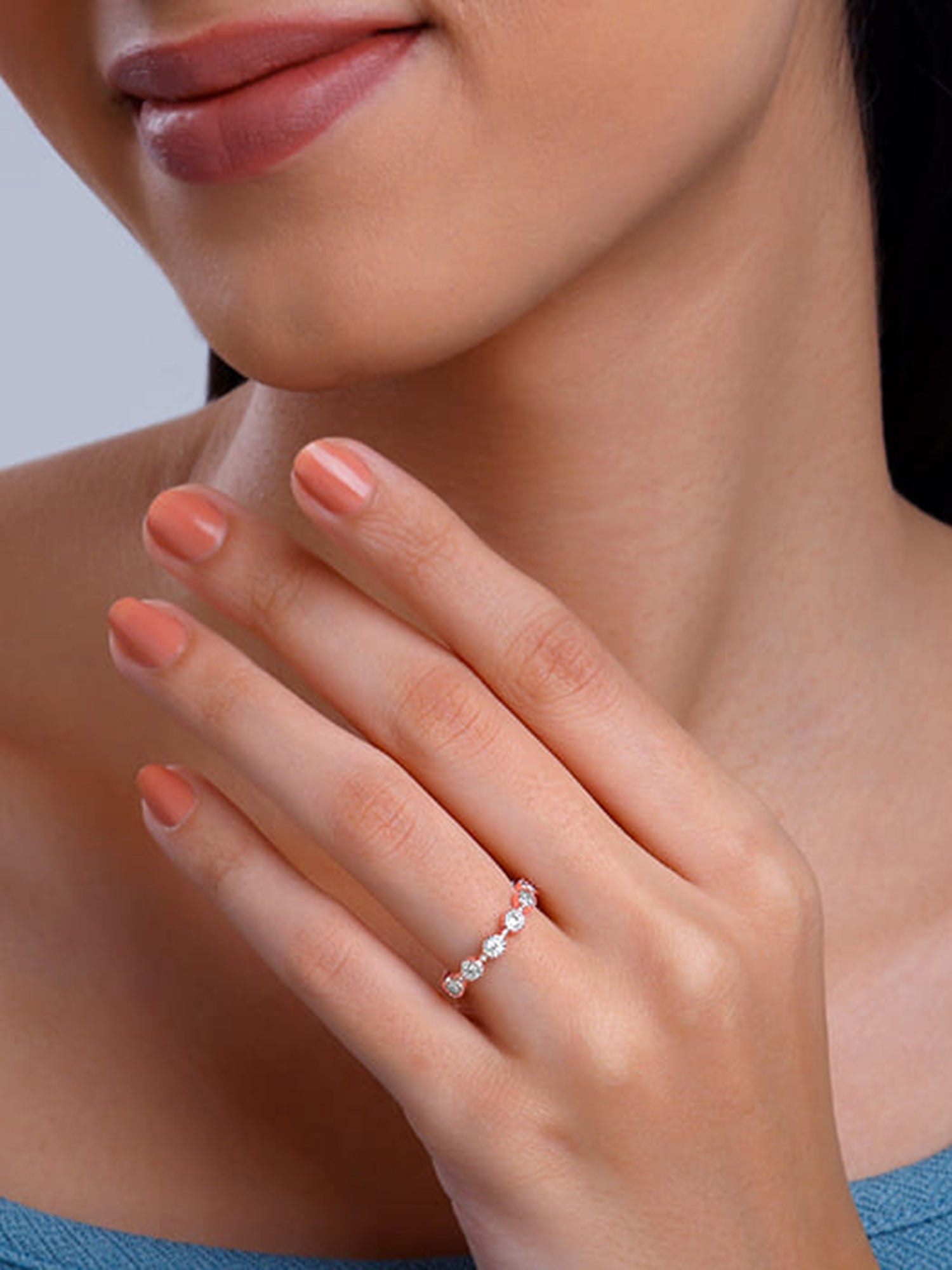Rose Gold Zircon Melange Ring (Size 12)