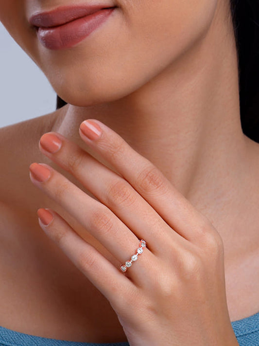 Rose Gold Zircon Melange Ring (Size 12)