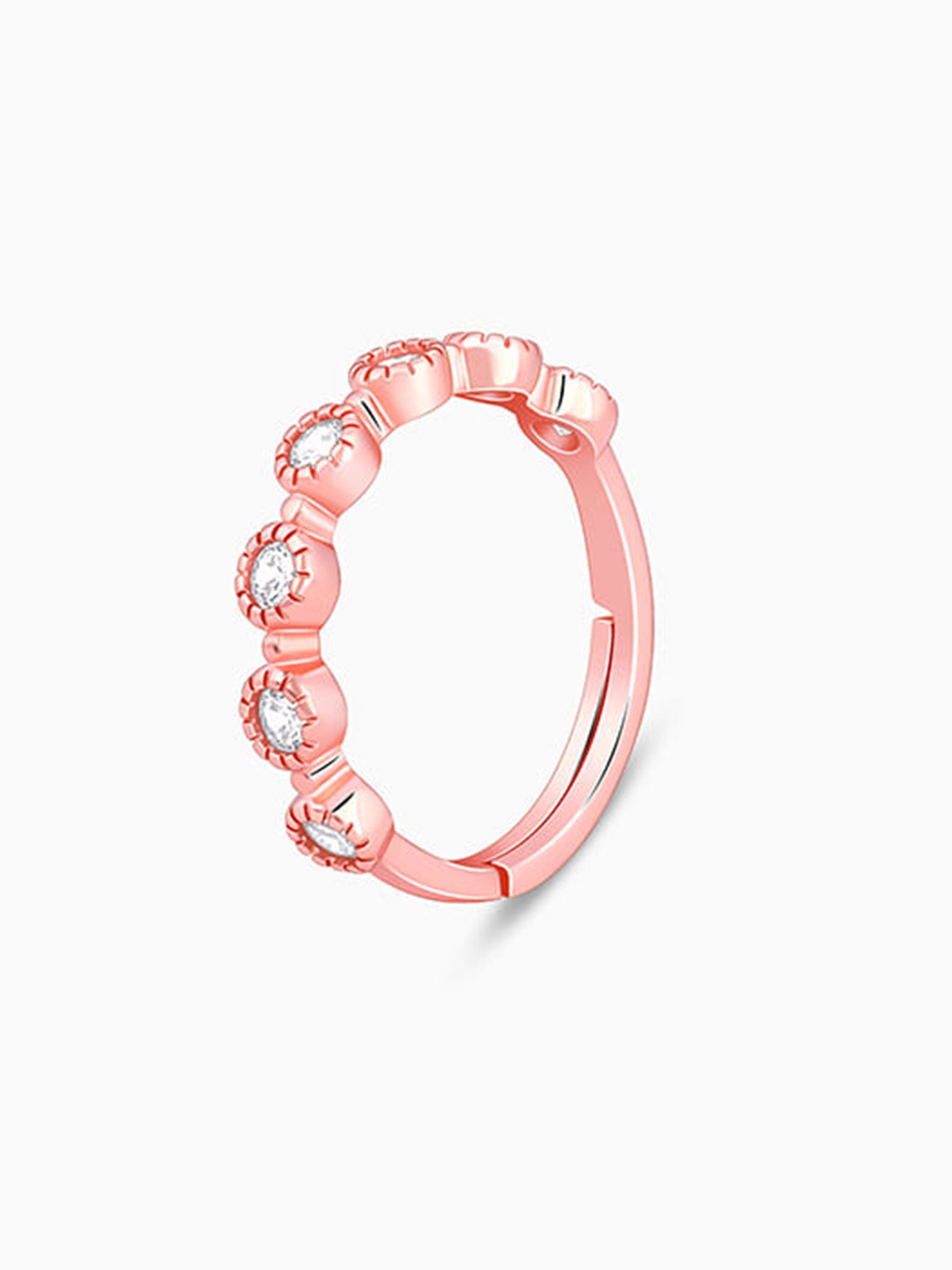 Rose Gold Zircon Melange Ring (Size 12)