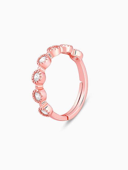 Rose Gold Zircon Melange Ring (Size 12)