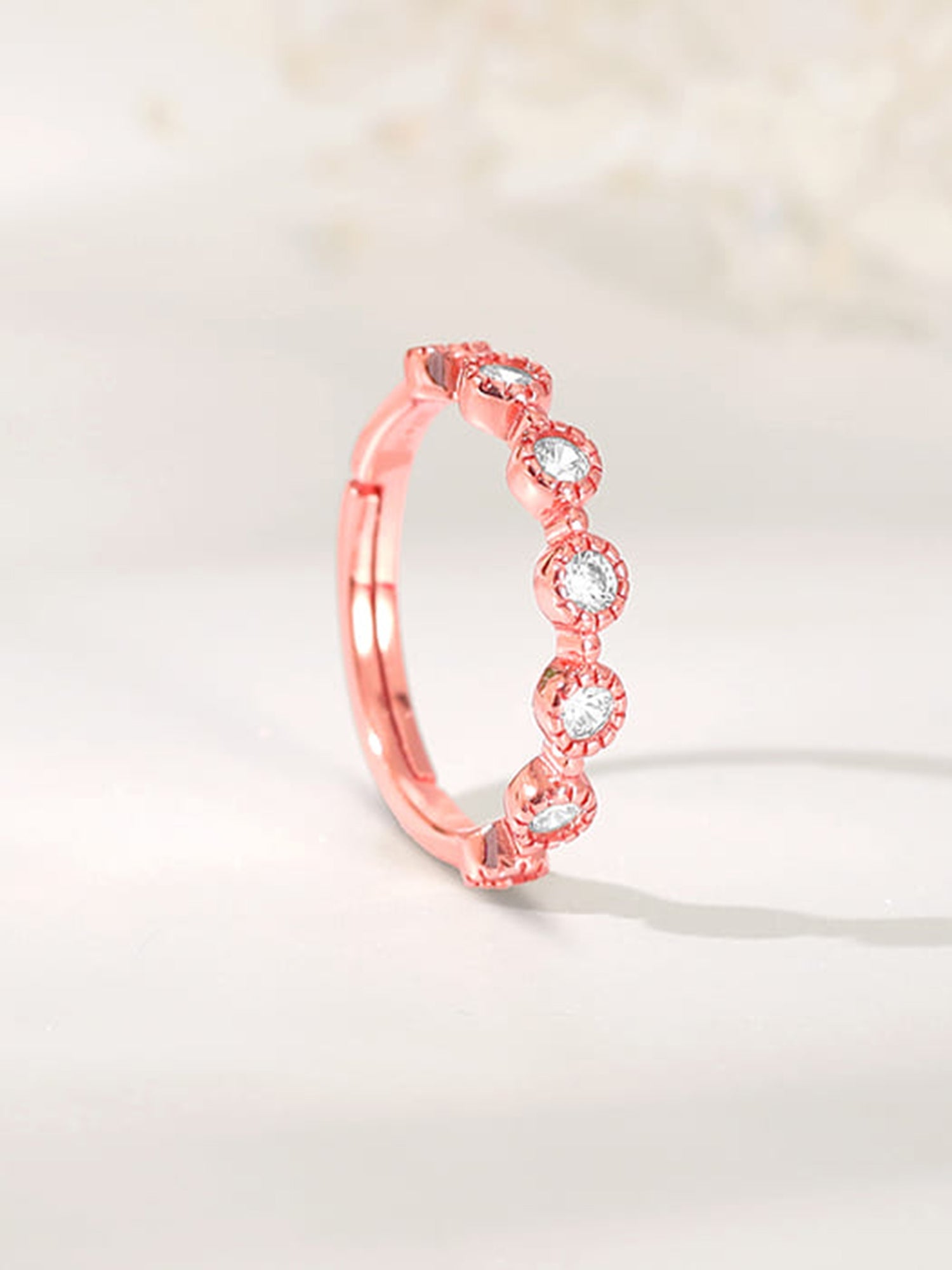 Rose Gold Zircon Melange Ring (Size 12)