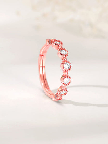 Rose Gold Zircon Melange Ring (Size 12)