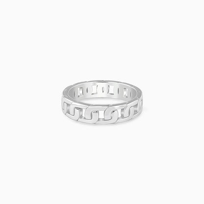 Silver Linked Ring For Him