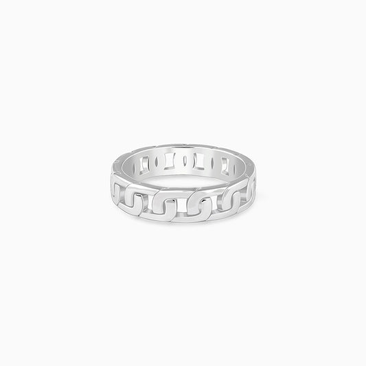 Silver Linked Ring For Him