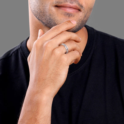 Silver Linked Ring For Him