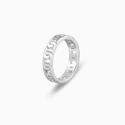 Silver Linked Ring For Him