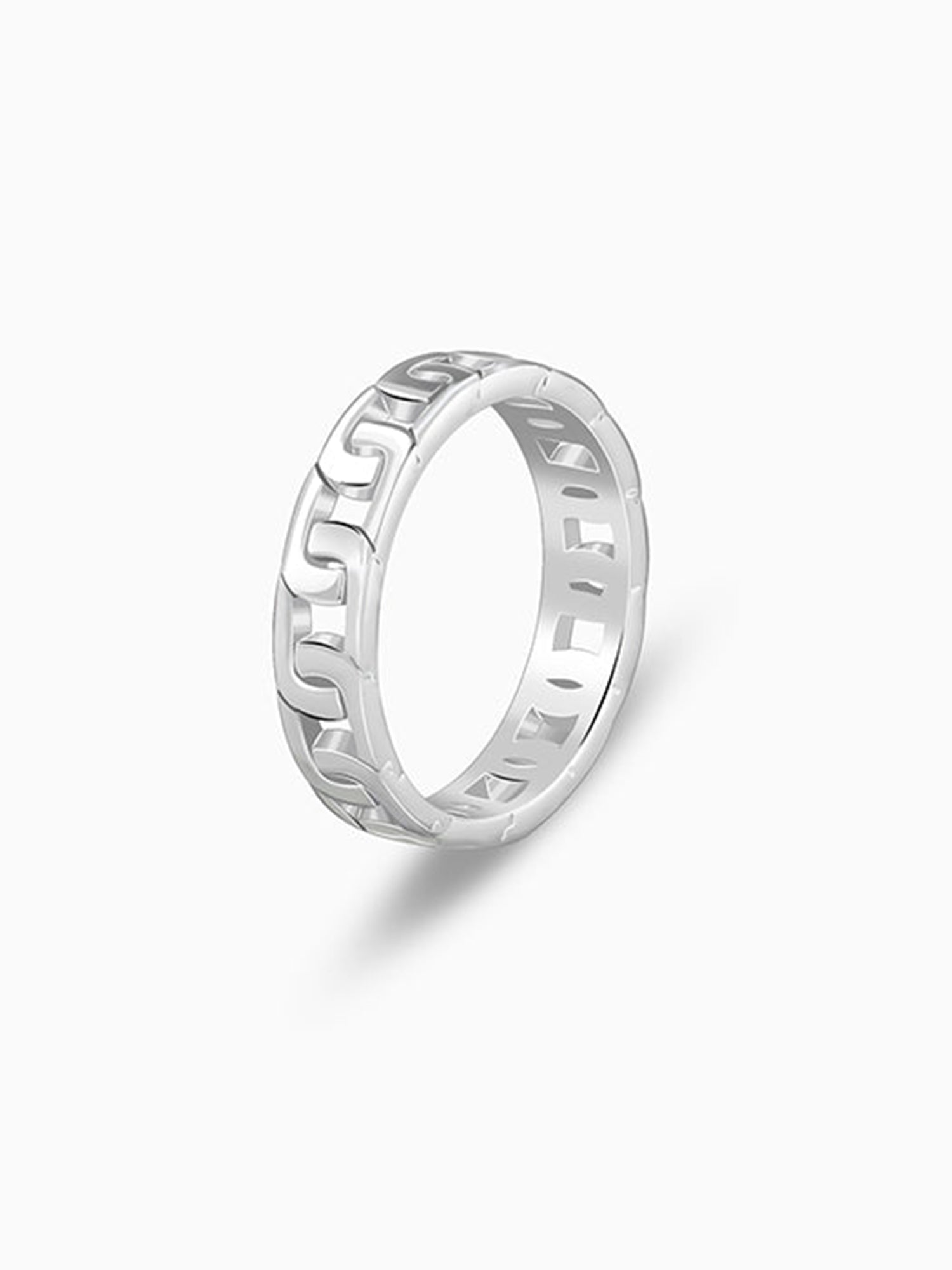 Silver Linked Ring For Him