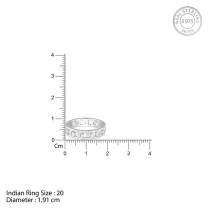 Silver Linked Ring For Him